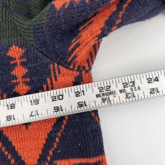 Polo Ralph Lauren Aztec Sweater Size Medium Multicolor Knit Cardigan Pullover - Picture 6 of 9